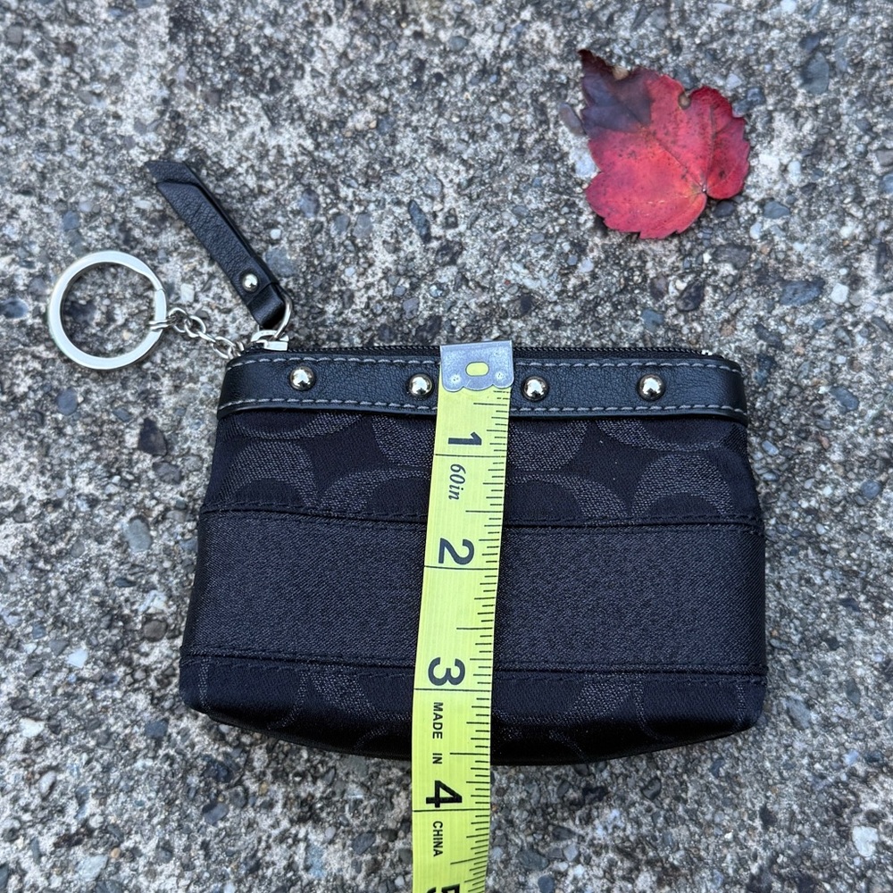 Coach Black Signature Mini Wristlet / Keychain Wallet - Picture 7 of 7